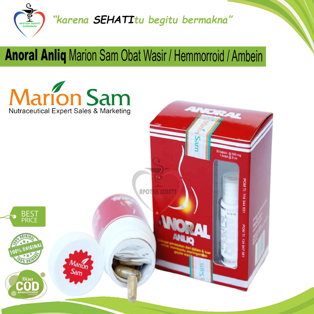 Anoral Anliq Obat Wasir Anti Ambeien Hemmoroid 30s Marion Sam