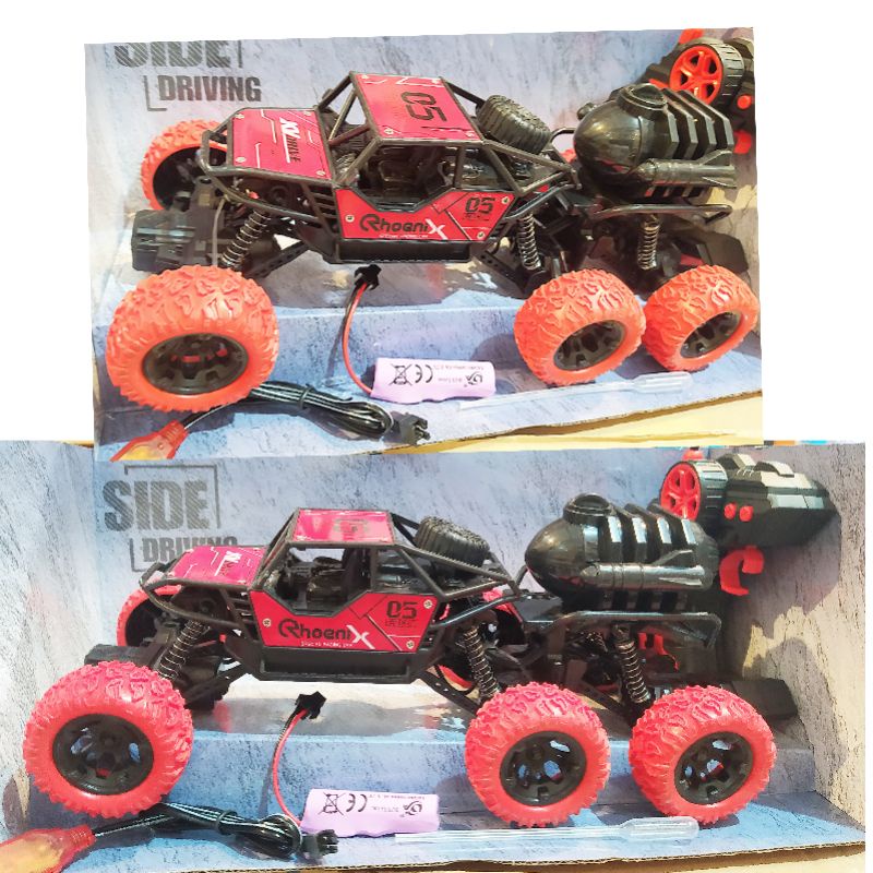 Mainan Rc Remote Controll Jeep Offroad Six Wheel Climbing Car Die Cast Smoke Spray