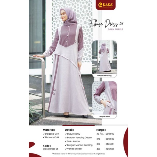 (COD) GAMIS SIMPLE TERBARU 2022 / GAMIS KEKE BUSANA / ELBISE 05 / DRESS MUSLIMAH / GRATIS ONGKIR