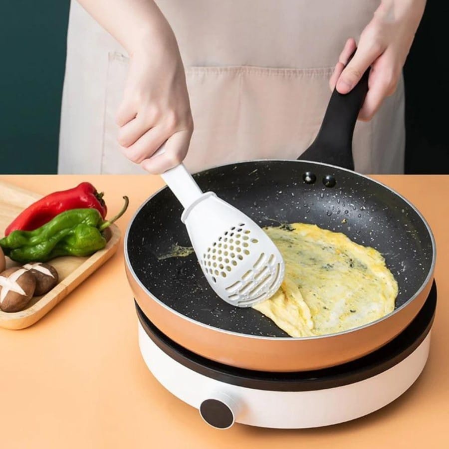 Sendok Sodet Spatula Saringan Multifungsi Serbaguna Centong Nasi Pemisah Kuning Telur Penumbuk Kentang Penyaring Pasta Daging Sayur Penghancur Tahan Panas Food Grade Colander Spoon Multipurpose Sendok Multifungsi