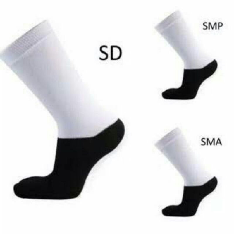 KAOS KAKI HITAM PUTIH KAOS KAKI SMA SMP SD  SPANDEK