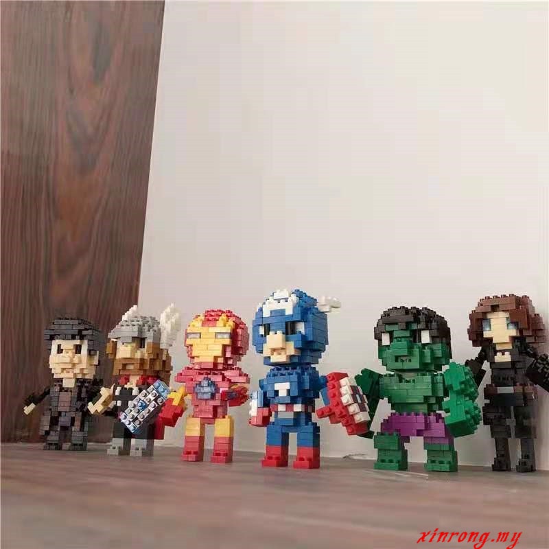 Mainan Balok Bangunsusun Model Lego Bentuk Avengers endgame Super Heroes Hulk Loki