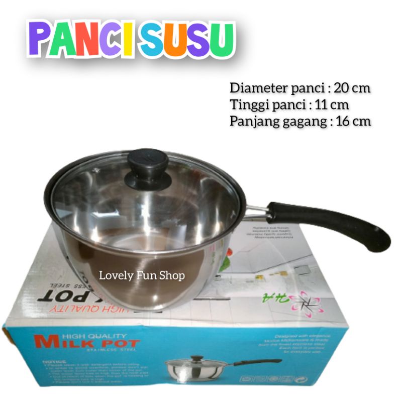 Jual Panci Susu Stainless Cm Tutup Kaca Instan Kurir Shopee Indonesia