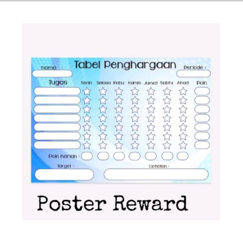 

poster reward planner karton wipe and clean papan tulis gulung