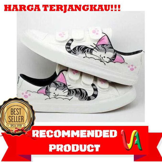Sepatu Wanita Kets /sepatu Casual wanita/ sepatu kets motif/sepatu motif kucing/sepatu kets murah