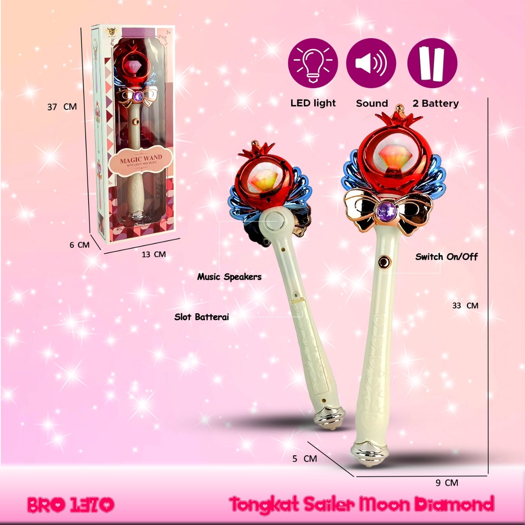 MURAH BRO1370 BRO1739 BRO1402 BRO1404 Mainan Anak Tongkat Sihir Peri Bidadari Musik Lampu Ajaib Magic Wand Princess Sailor Moon Fairy Stick