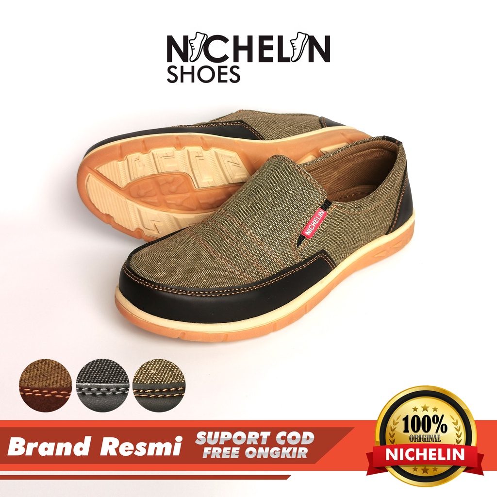 SEPATU NICHELIN PRIA / SEPATU CASUAL PRIA / SEPATU KASUAL FORMAL TERBARU / SEPATU SANTAI ORIGINAL NI