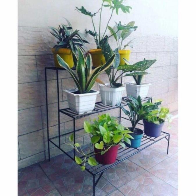 rak pot bunga susun 3 tingkat