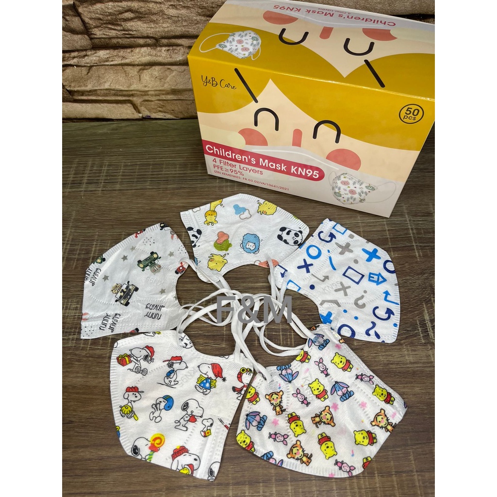 MASKER KN95 ANAK ANAK COWOK-CEWEK ISI 50PCS / MASKER