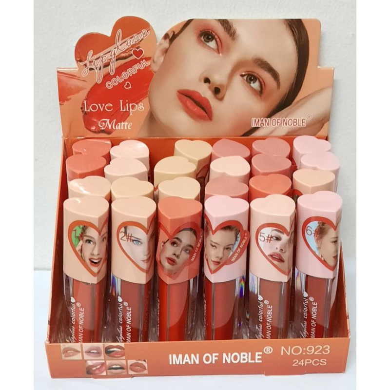 PROMO PER6PCS!!!LIP GLOSS LOVE LIPS MATTE IMAN OF NOBLE 923