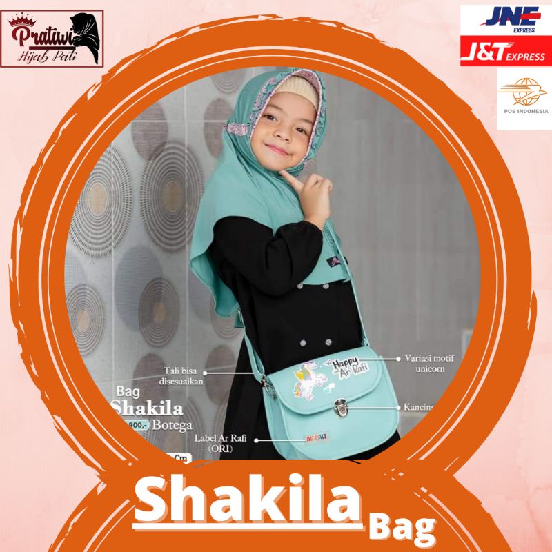 ARRAFI KIDS SHAKILA BAG Tas Selempang anak Sling Bag cantik Gambar Unicorn Ori by Hijab Arrafi//Pera