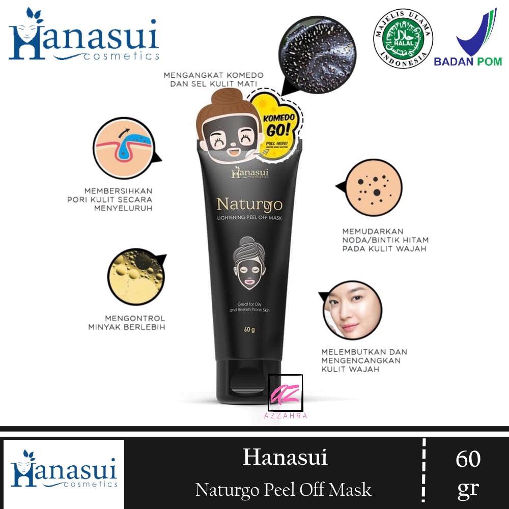 HANASUI Naturgo Peel Off Mask - 60gr / Masker Hanasui/Masker Komedo