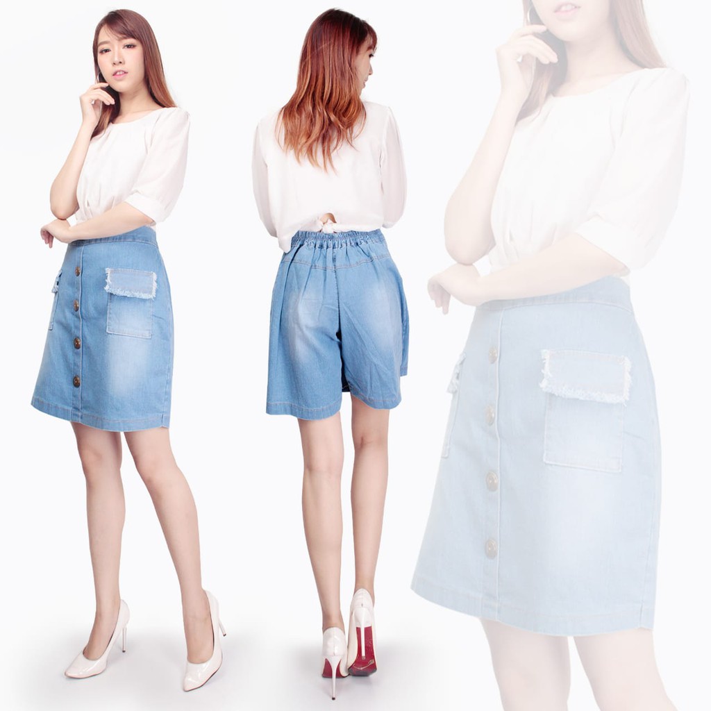 SB Collection Celana Pendek Junisa Jumbo Hotpants Jeans Wanita