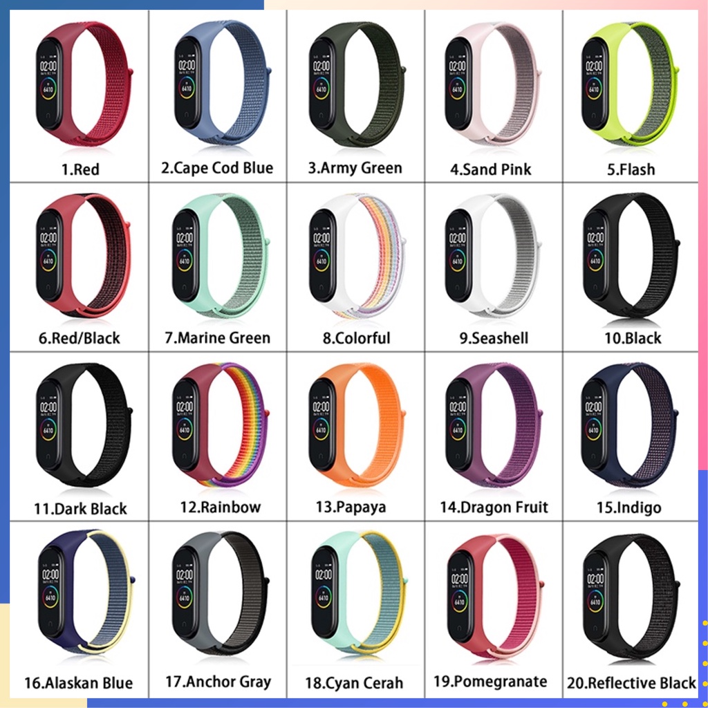 Tali Strap Nilon Breathable untuk Xiaomi Mi Band 3 4 5 6 7