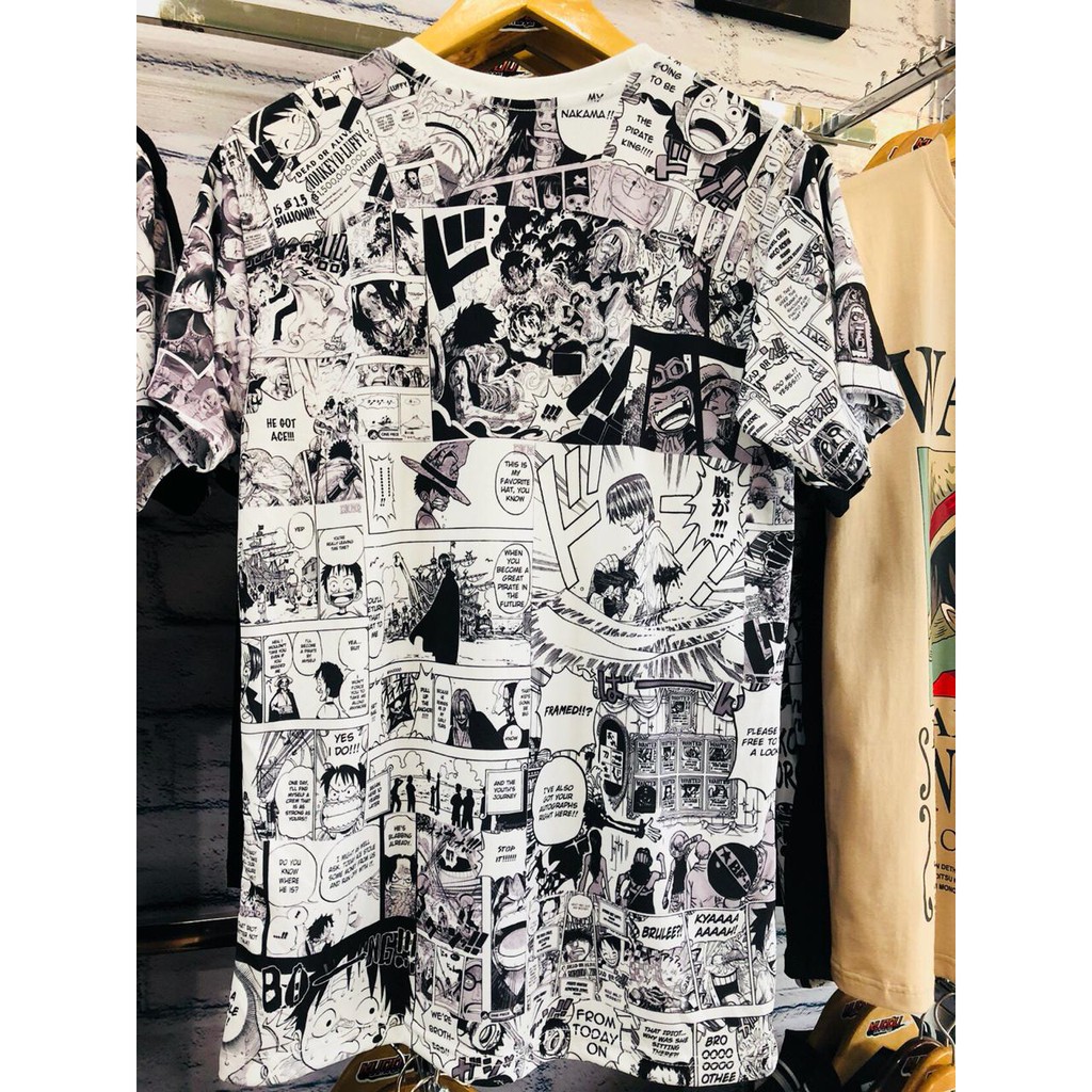 Tshirt Luffy Onepiece Fullprint Black White