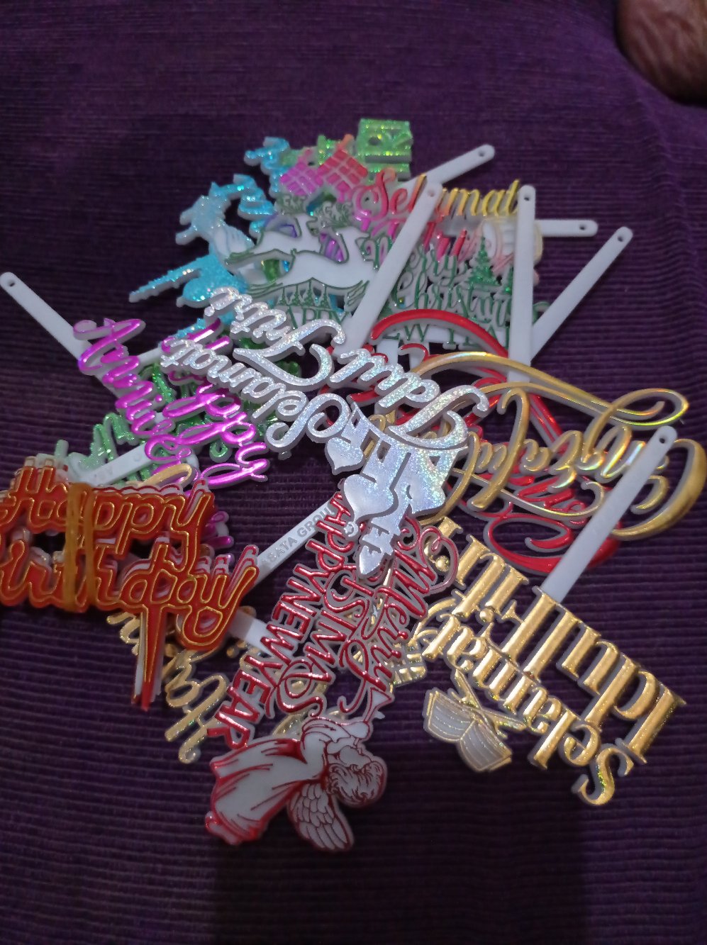 Ti-0137-f Cake Topper Tulisan Idul Fitri Lebaran Biru