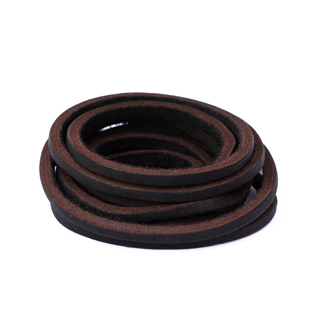 MR Shoelaces LR12 Coffee (Kopi) - Tali Sepatu Kulit 60cm 80cm 100cm 120cm - Premium Leather Shoelace