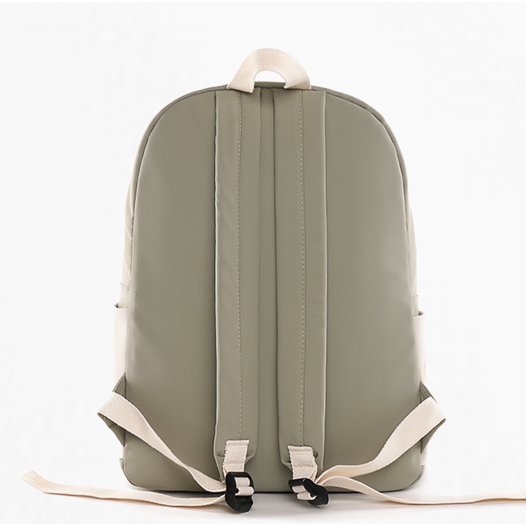WYK77 Tas Ransel Wanita Pria Sekolah Kuliah Backpack Black Strikethrough Impor TKM