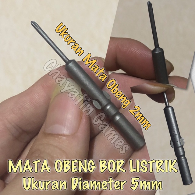 Mata Obeng Bor Listrik model Plus ukuran 2mm - 2 mili Diameter 5mm