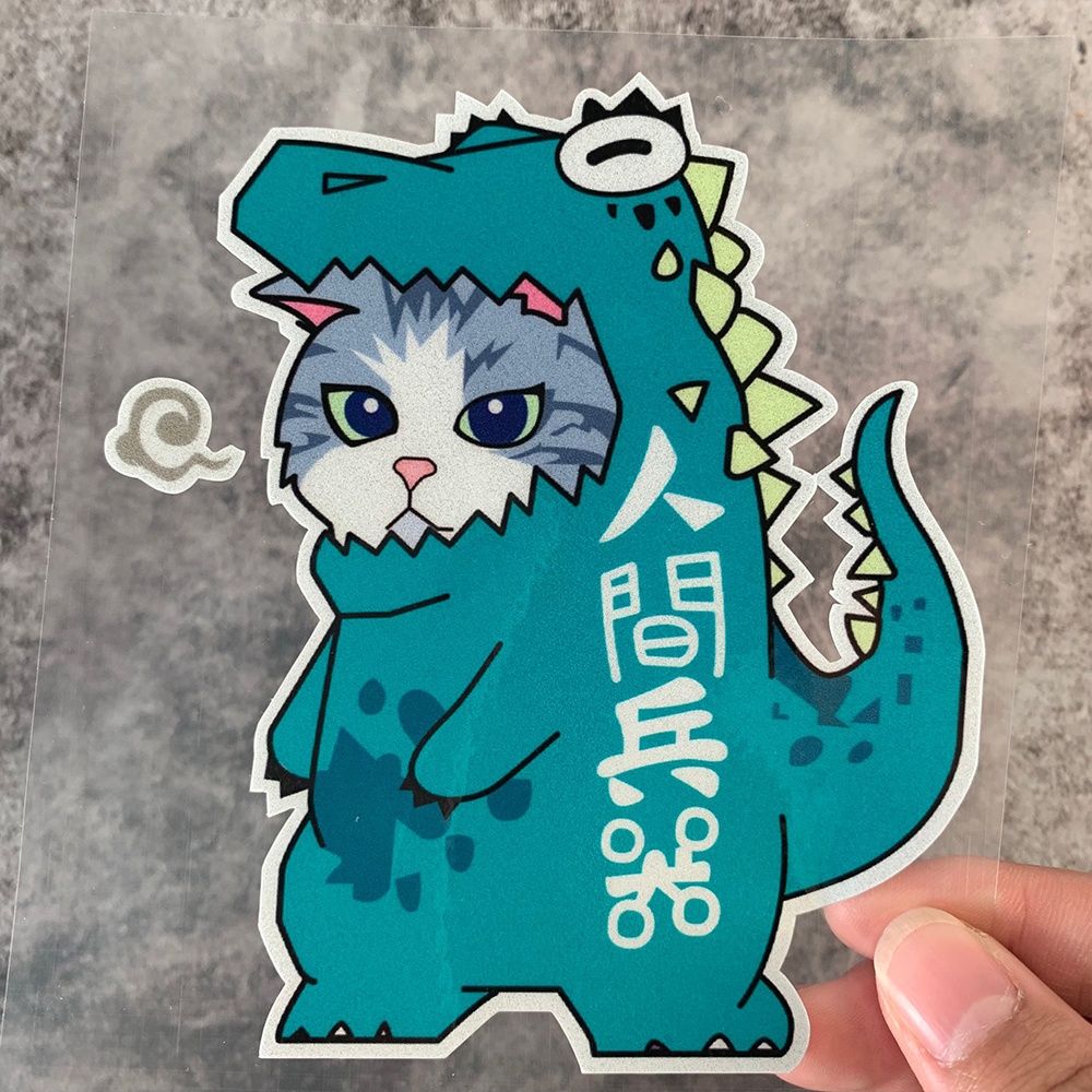 reflektif dinosaurus Mobil Stiker Imut Jepang Stiker Sepeda motor Dekorasi Stiker