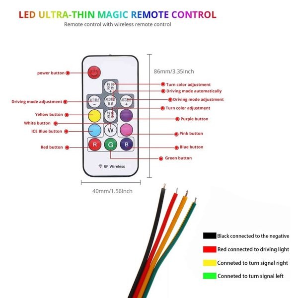 LAMPU LED ALIS SLIM 60CM REMOTE RGB SEIN RUNNING FLEXIBLE MOTOR MOBIL - Alis RGB Remote Lampu Alis LED Drl Lampu Runing Turning Led Headlamp Mobil Lampu Depan