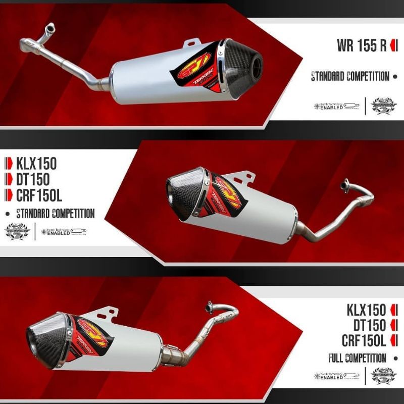 KNALPOT GP7 TEKKEN BLACK END CAP KLX DTRACKER 150