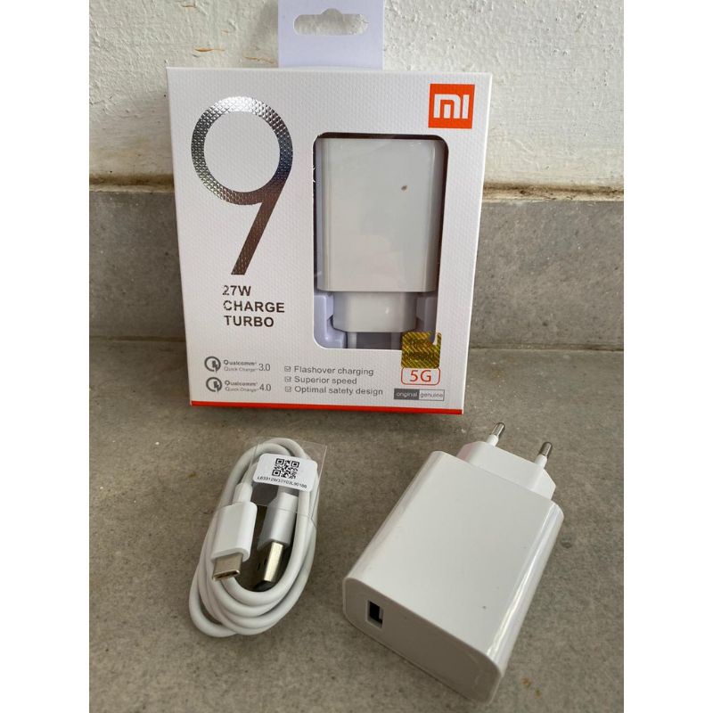 CHARGER XMI MI9 NEW WHITE PACKING TYPE C ORIGINAL 3A super fast charging