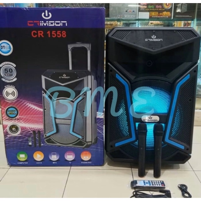 Speaker Meeting Portable Wireless Crimson 15"inch CR-1558 - Hitam