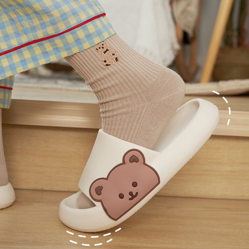 [littlecrab] Sendal Rumah Berkualitas Bear Samping Sandal Lucu Unik Beruang Keren Trendy Sandal Empuk Sendal Karet Korean Style