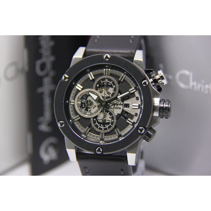 Alexandre Christie 6491 Pria SilverBlack Original garansi1Thn