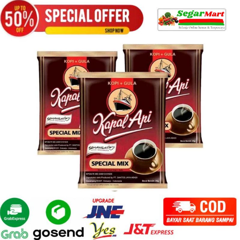 

Kopi kapal api special mix isi 10 segarmart bandung