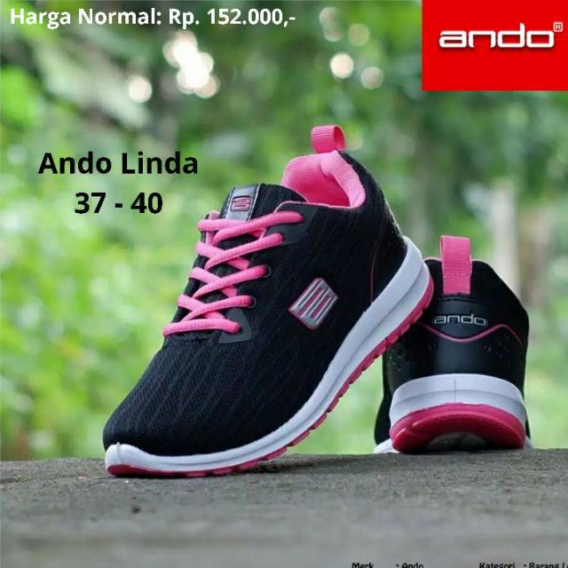  SEPATU  SEKOLAH  ANAK PEREMPUAN ANDO LINDA HITAM PINK SEPATU  