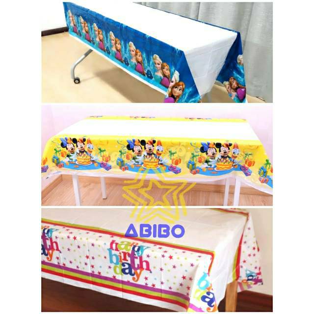 Taplak Meja Ultah Ulang Tahun Waterproof Plastik 100x170 Taplak Meja Ultah Ulang Tahun Waterproof Plastik 100x170