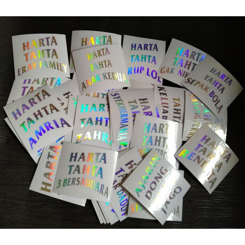 

CUSTOM stiker harta tahta sticker cutting.MINIMUM order 4 sticker / Rp. 12rb
