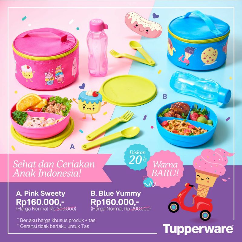 pinky sweety & blue yummy by tupperware