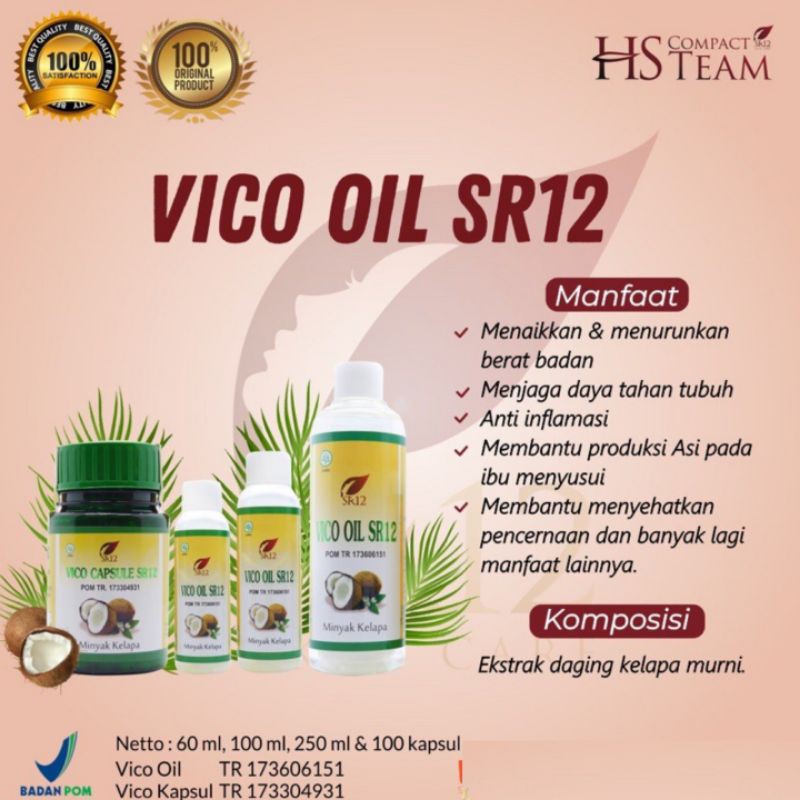 SR12 VCO - Vico Oil &amp; Kapsul Original (√ BPOM )