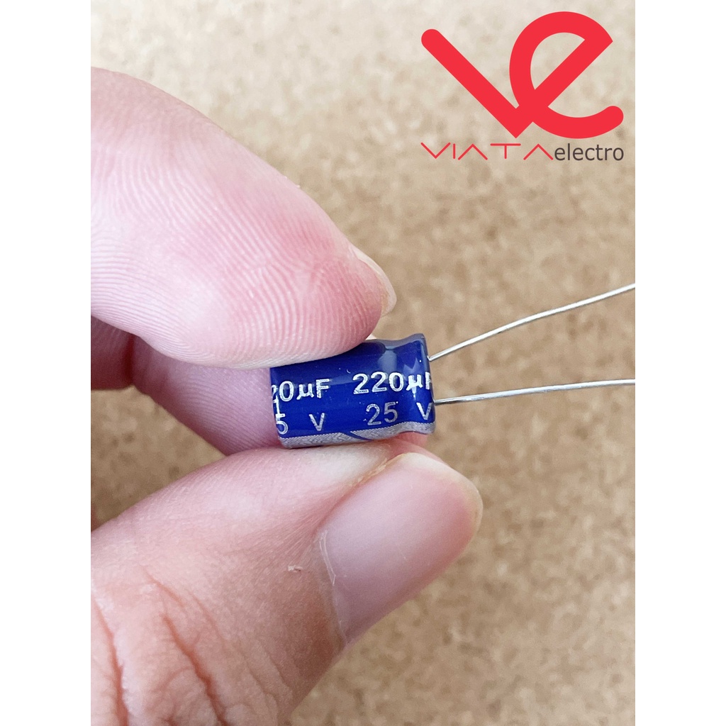 KAPASITOR ELCO 220UF 25V (1 BUAH) KAPASITOR CAPACITOR ELKO KAPASITOR 220 UF 25 V