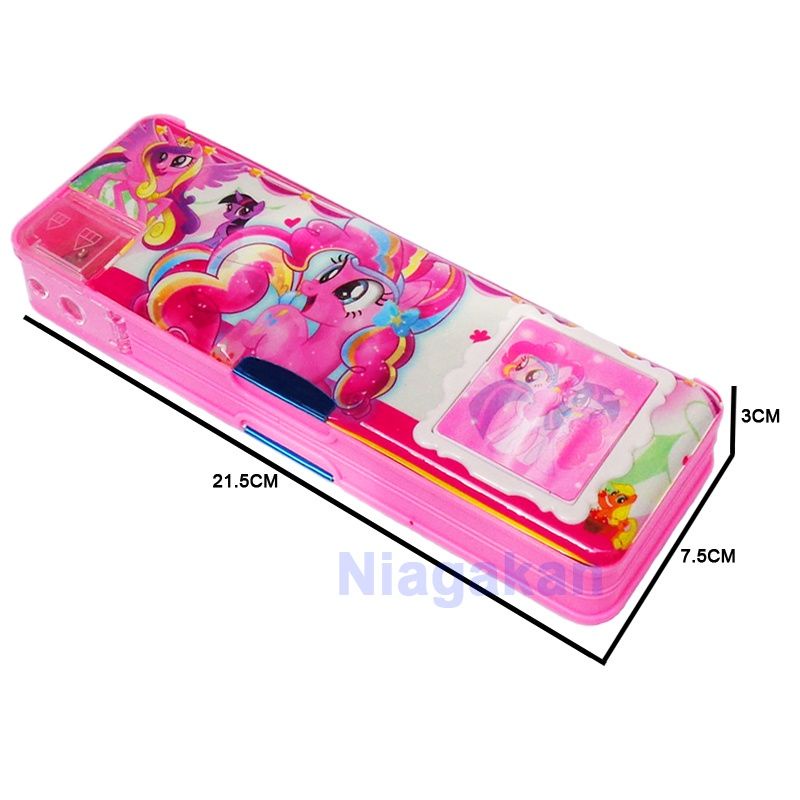 Kotak Pensil Kalkulator Serutan Motif Pony Frozen BTS BT21 Unicorn  Avengers Spiderman-PONY