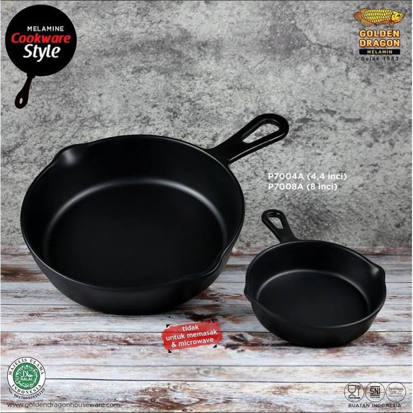 GOLDEN DRAGON PIRING SAJI 4.4 INCH MODEL PENGGORENGAN MELAMINE P7004A