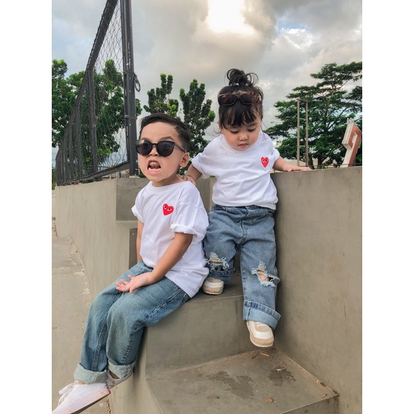 Kaos Anak Kaos Pasangan Kaos Keluarga Kaos Couple Gambar Hati / HB TEE