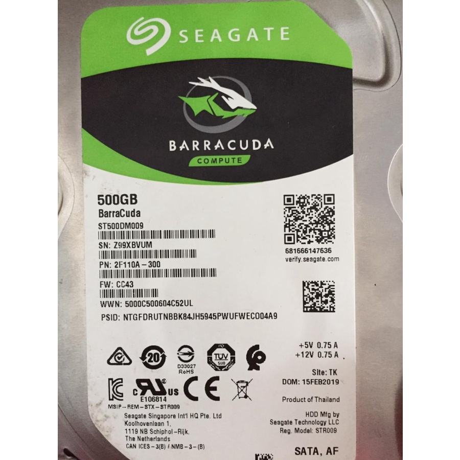 Hard Disk Internal Seagate 500GB for PC