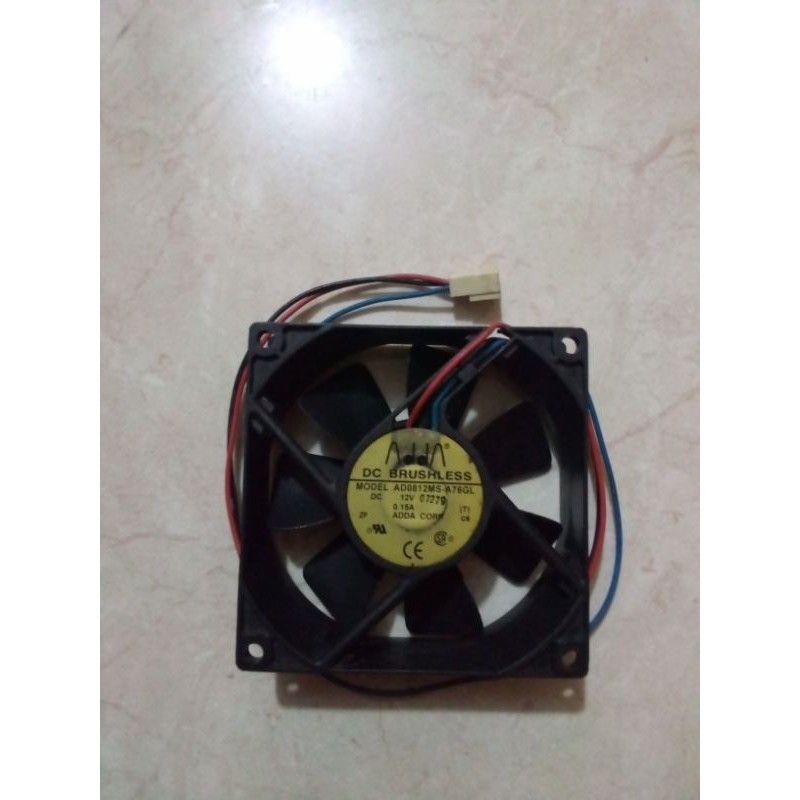 FAN 8CM ORIGINAL ADDA AD0812MS-A76GL 0.15A 3PIN GARANSI