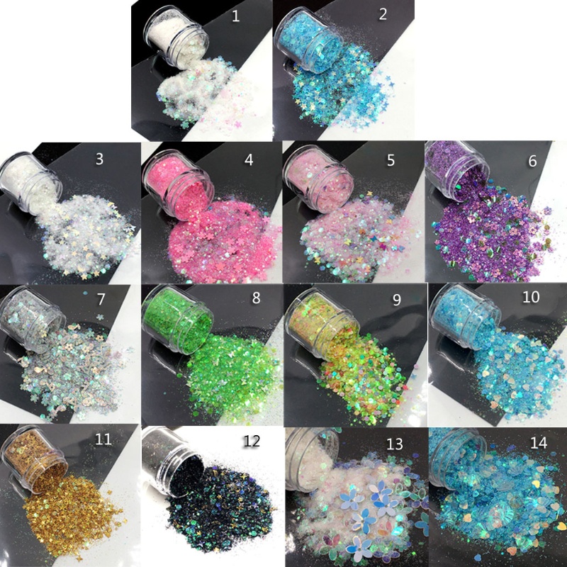 Gro Payet Glitter Bentuk Hatibintang Bahan Resin Untuk Dekorasi Perhiasan DIY