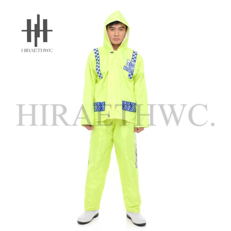 JAS HUJAN  SECURITY STELAN RAINCOAT SATPAM POLISI POLRI BAHAN WATERPROF ANTI AIR BAJU CELANA