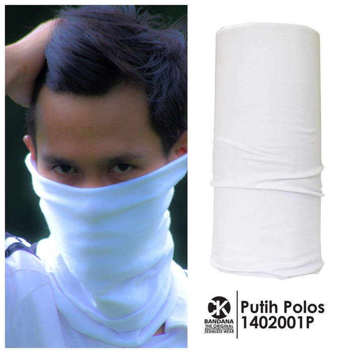 CK Bandana ORIGINAL masker bandana motif polos putih