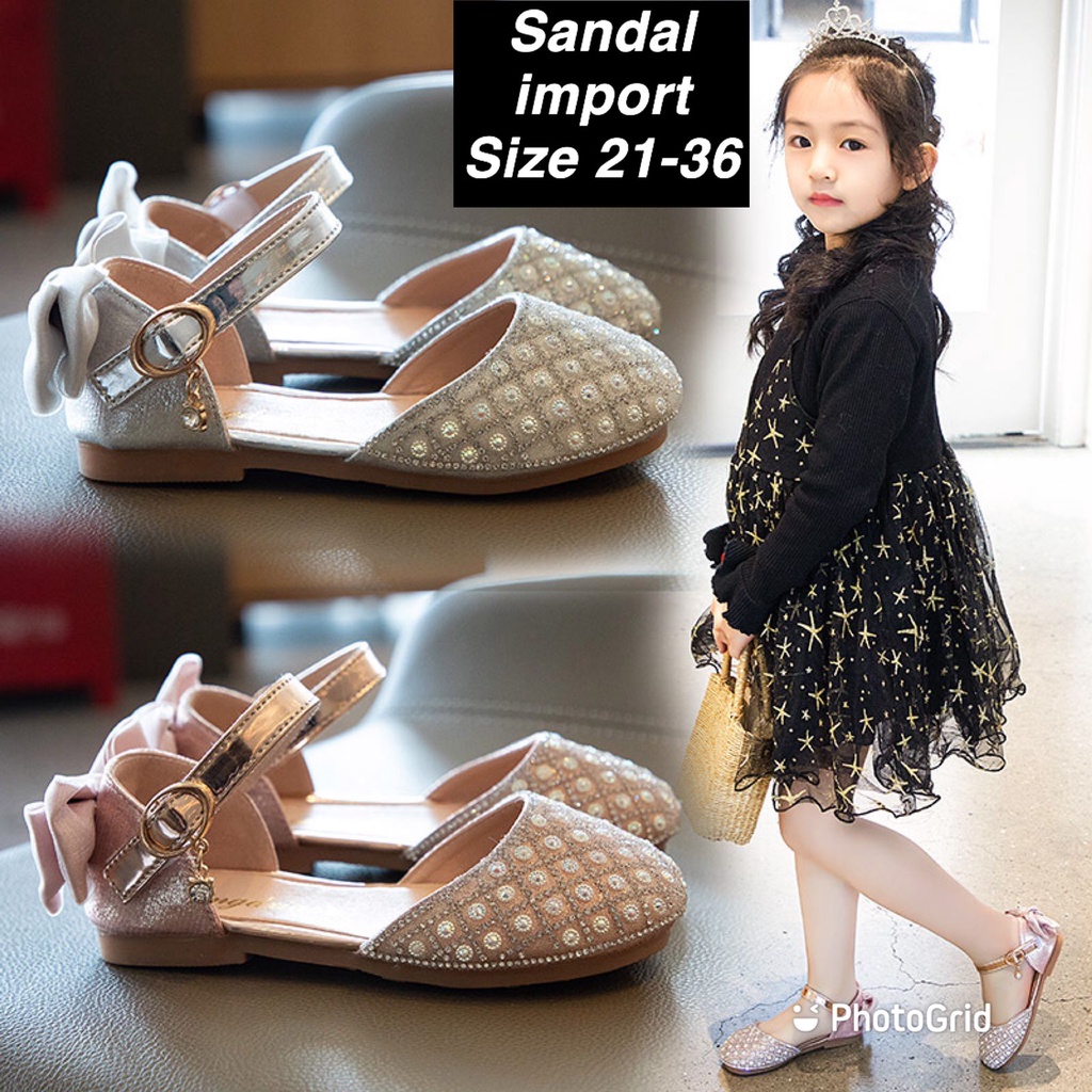 (LOLI-JKT) SP-513 SEPATU ANAK  MANIK PITA BELAKANG  BAGUS  SIZE 21-36