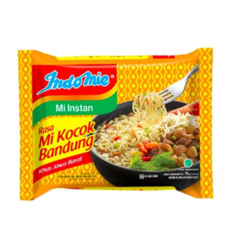 

mie instan indomie rasa mie kocok bandung per 1 bungkus