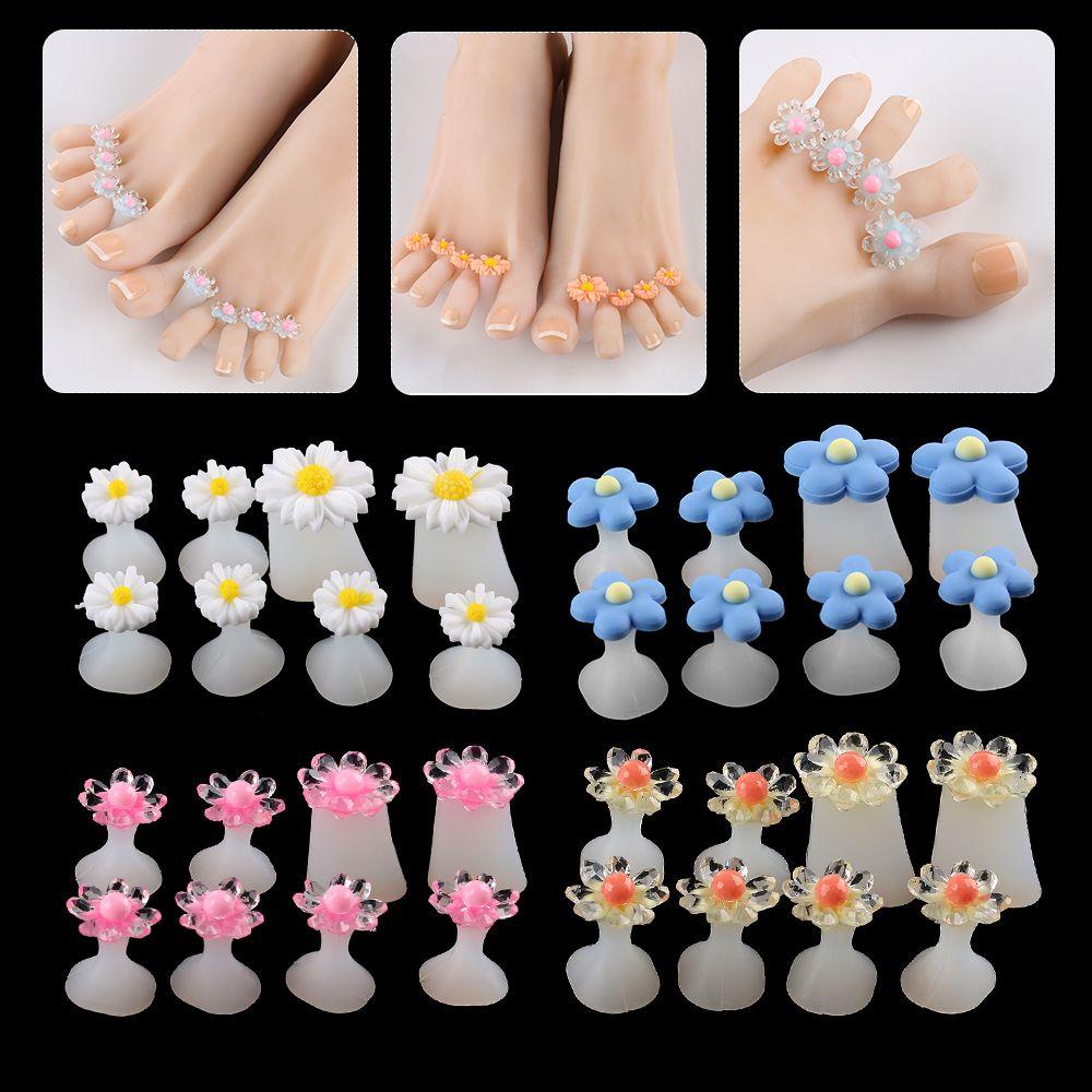 Preva 8pcs Pemisah Jari Kaki New Daisy Flower Nyaman Pedicure