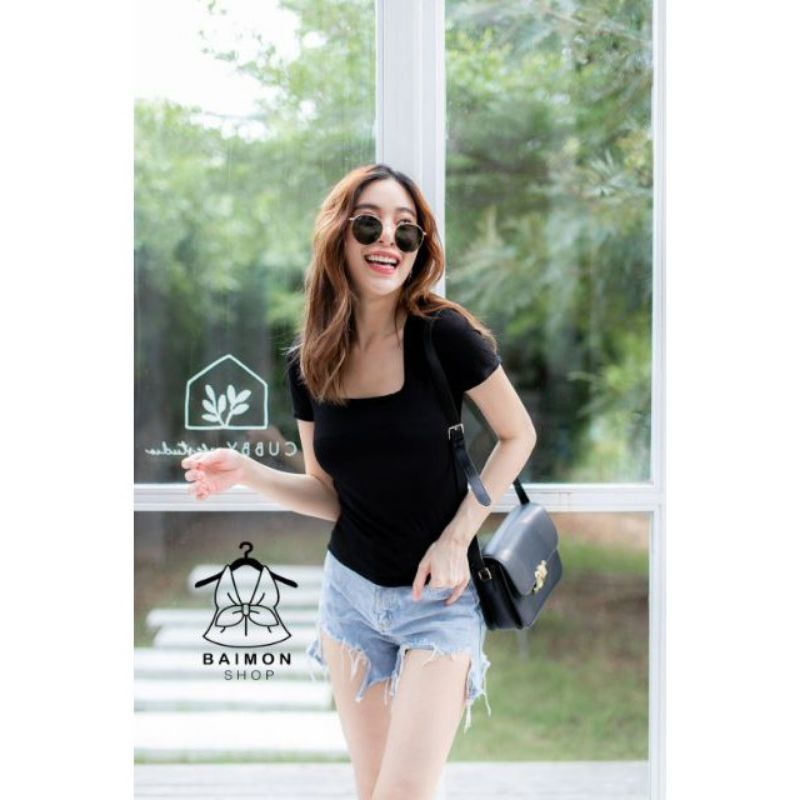 ATASAN TOP KOREAN PUFFI PENDEK/Puffi PDK-Hitam