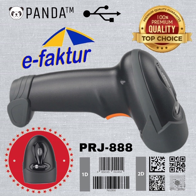 BARCODE SCANNER 2D/1D PANDA PRJ-888 (QR CODE-MAXICODE-DATA MATRIX-PDF417-AZTEC-E-FAKTUR-EFAKTUR)